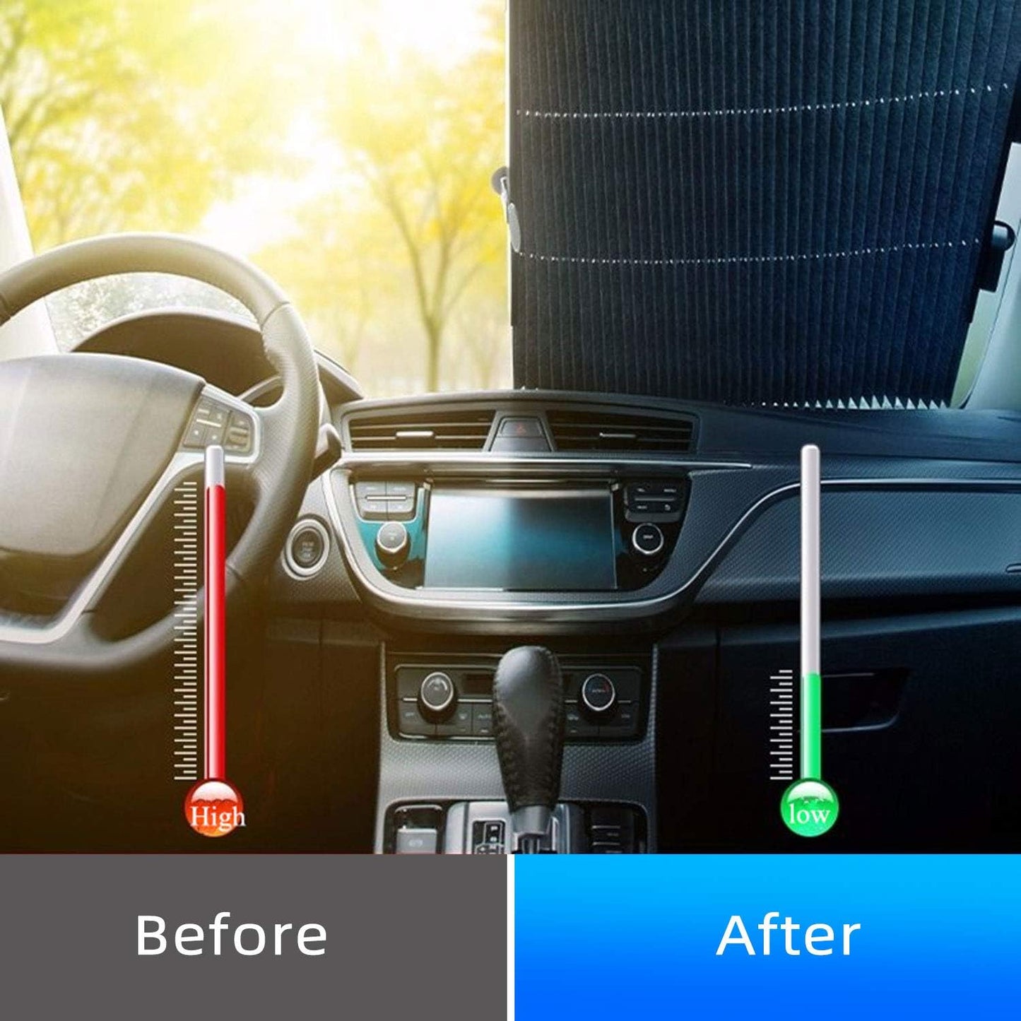 Retractable Car Windshield Sunshade